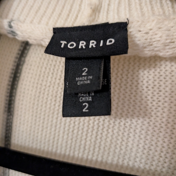 Torrid Striped Fringe Open Cardigan - Picture 5 of 6